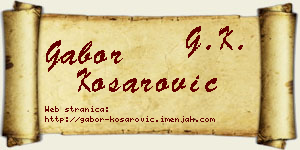 Gabor Košarović vizit kartica